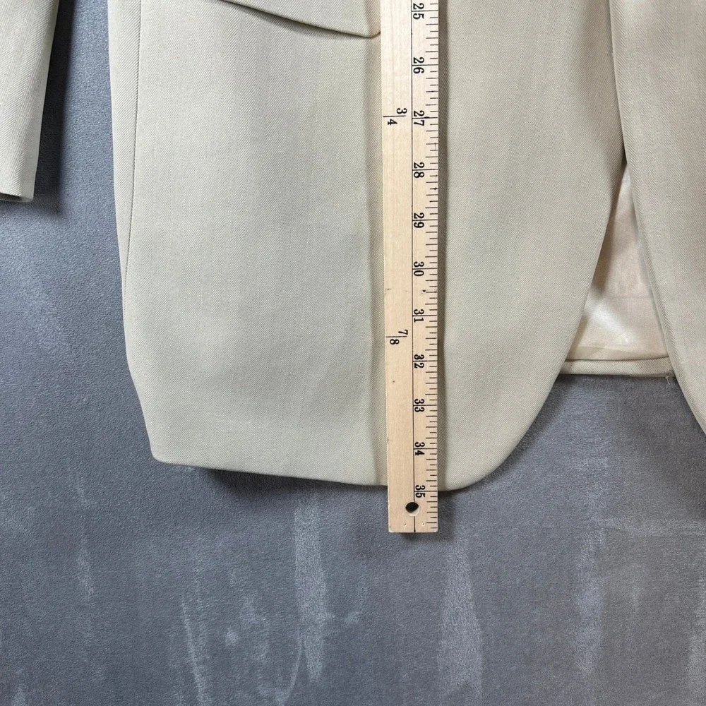 VTG Coconut Grove Mens 42 Long Blazer 100% Silk Beige Sport Coat 2 Button
